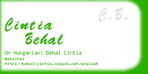 cintia behal business card
